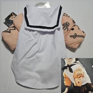Skipper Sailor Costume Nautical Dog, small halloween pet costume, S NEW